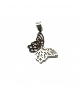 PE001328 Handmade genuine sterling silver pendant solid hallmarked 925 Butterfly 